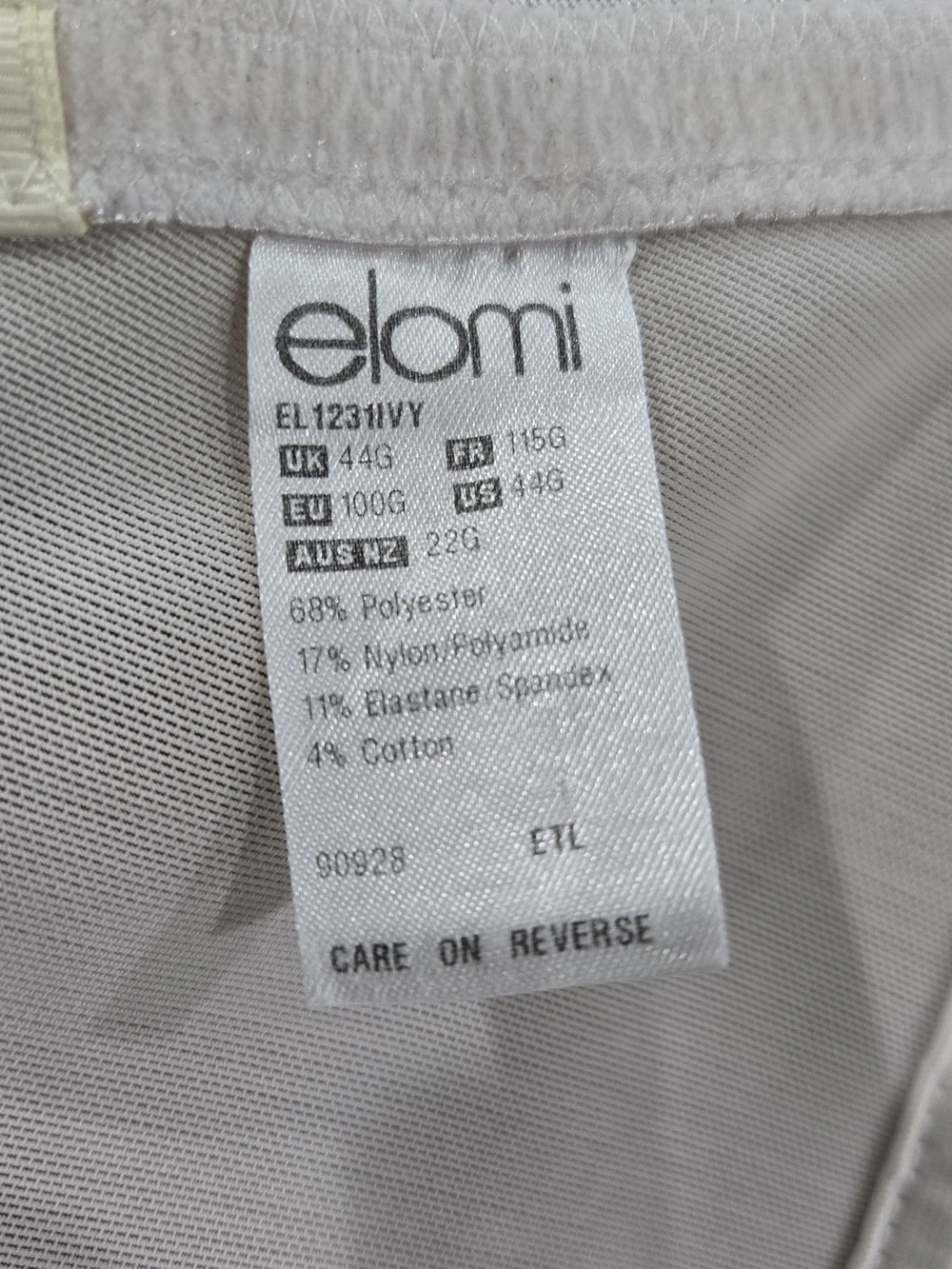 Elomi Ivory 44G Smoothing Strapless Longline Bustoer Corset Underwired Bra Boned